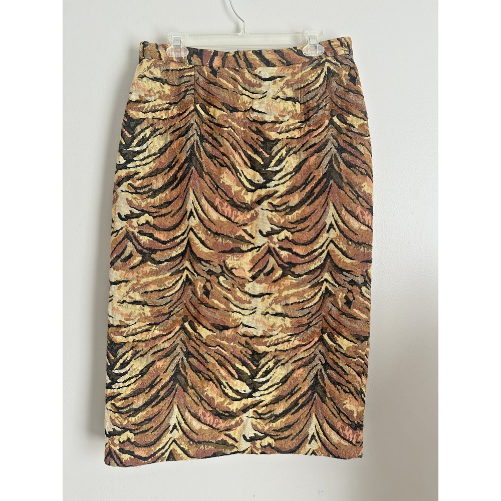 Grace 16 Womens Skirt Tapestry Pencil Midi Animal Print Jungle Lined Slit Zip